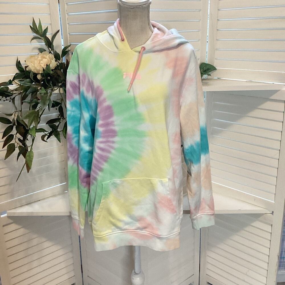 FILA  HOODED TIE DYE SWEATSHIRT SIZE MED 1221